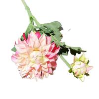 Crisantemo Artificial de 2 cabezas, flor de crisantemo de seda de tacto Real hecha a mano, flor de Dalia de simulación realista que no se decolora - details 2