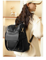 Mochila de cuero blanco y amarillo para mujer, bolsa de trabajo suave y sencilla, con correa para el hombro, informal, de viaje - details 16