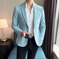 Elegante Abrigo de Traje de Terciopelo de Ciervo Ajuste Delgado, Talla Grande 4XL-S, Estilo de Negocios Casual para Hombres - details 2