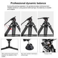 PULUZ-videocámara profesional de alta resistencia, trípode de aleación de aluminio con cabezal de arrastre fluido para cámara DSLR / SLR - details 6