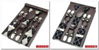Cabestrillo de dos tonos de cuero marrón para hombre, estilo occidental, cinturón, longitud ajustable, 3,5x120cm - details 3