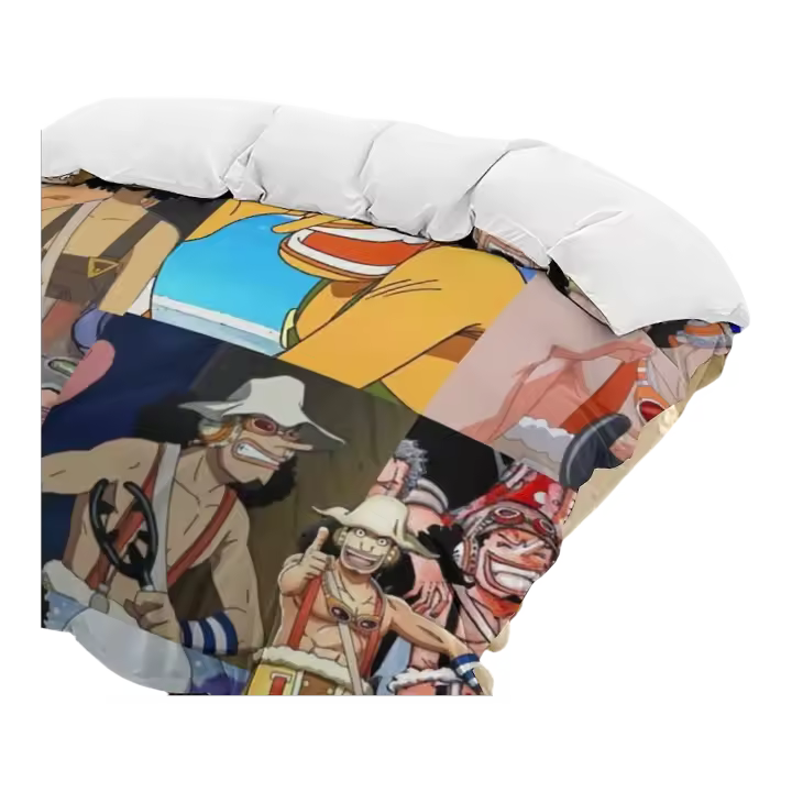 Juego de Ropa de Cama Ligera de Anime Divertido Bh244 Usopp 3 Piezas: Funda de Edredón, Fundas de Almohadas, Juego de Cama - 1