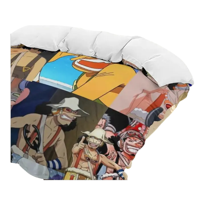 Juego de Ropa de Cama Ligera de Anime Divertido Bh244 Usopp 3 Piezas: Funda de Edredón, Fundas de Almohadas, Juego de Cama - 1
