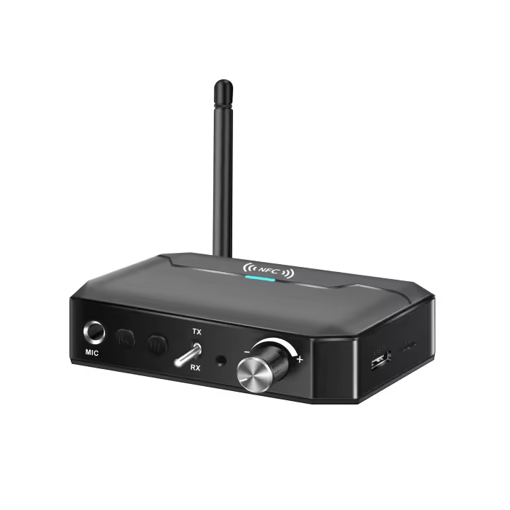 Adaptador de Audio 2 y 1 con Bluetooth, Receptor y transmisor compatible con NFC, 6,5mm, Micrófono Coaxial, RCA, 3,5mm, Aux, Tarjeta TF, Unidad Flash Usb - 1
