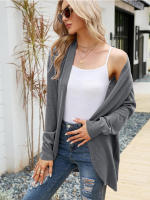 Cárdigan liso de manga larga para mujer, abrigo largo de punto, ropa informal, otoño e invierno, 2023 - details 7