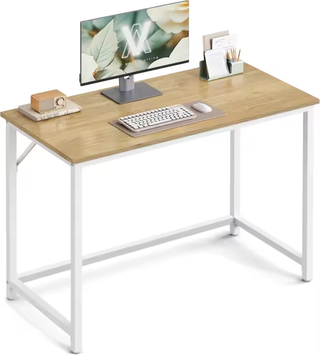 Mesa Oficina Pequeña y Estación Trabajo, Mesa para Teletrabajo, Estudio, Dormitorio, 60 x 135 x 76 cm, Estilo Industrial, Estructura Metal, Negro Ébano y Negro Tinta LWD043B56 - 1