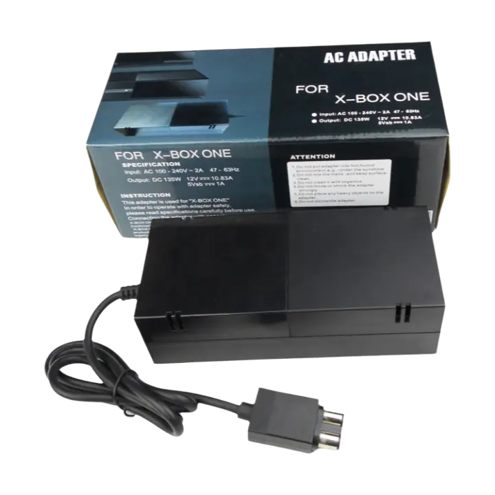 Ladrillo de fuente de alimentación Xbox One, adaptador de CA de repuesto, Cable de alimentación para Microsoft Xbox One, versión mejorada, 100- - 1