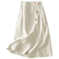 Falda Midi de Verano de Cintura Alta Color Sólido, Cintura Elástica, Borla Grande, Vestido de Moda Callejera para Mujeres - details 5