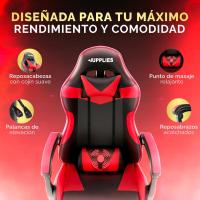 Silla de Juegos Profesional con Masajeador Ergonómica de Oficina con Altura Ajustable y Respaldar Rebotable - details 41