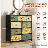 Cómoda con 9 cajones de tela, cómoda de dormitorio, mueble de almacenamiento, muebles de dormitorio, cómoda de 9 cajones, cómoda para cocina, oficina, pasillo, estilo rústico - details 2