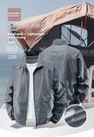 Chaqueta de hombre a prueba de sol para verano; ligero, transpirable y anti-ultravioleta para uso en exteriores; tela de seda de pesca. - details 0