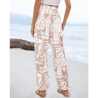 2025 Europa Y Los Estados Unidos Nuevo, Primavera Y Verano Señoras Suelta De Cintura Alta Impreso Pantalones Casuales Mujer - details 3
