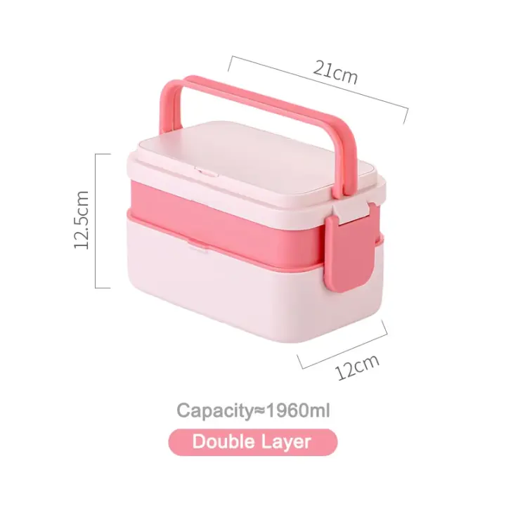 Fiambrera Doble Recipiente Portátil para Preparar la Comida Ideal para Acampar, Senderismo Asa - 1