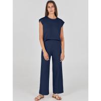 2025 Conjunto informal de punto para mujer: suéter de punto sin mangas + conjunto de dos piezas con pantalones de pierna ancha - details 6