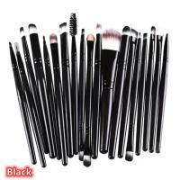 Set De 20 Pinceles De Maquillaje Profesionales Con Mango De Plástico Para Base Y Sombras De Ojos Fibras De Lana - details 1