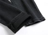 Pantalones vaqueros negros retro con agujeros para hombre, pantalones ajustados elásticos de moda, pantalones versátiles para hombre - details 11