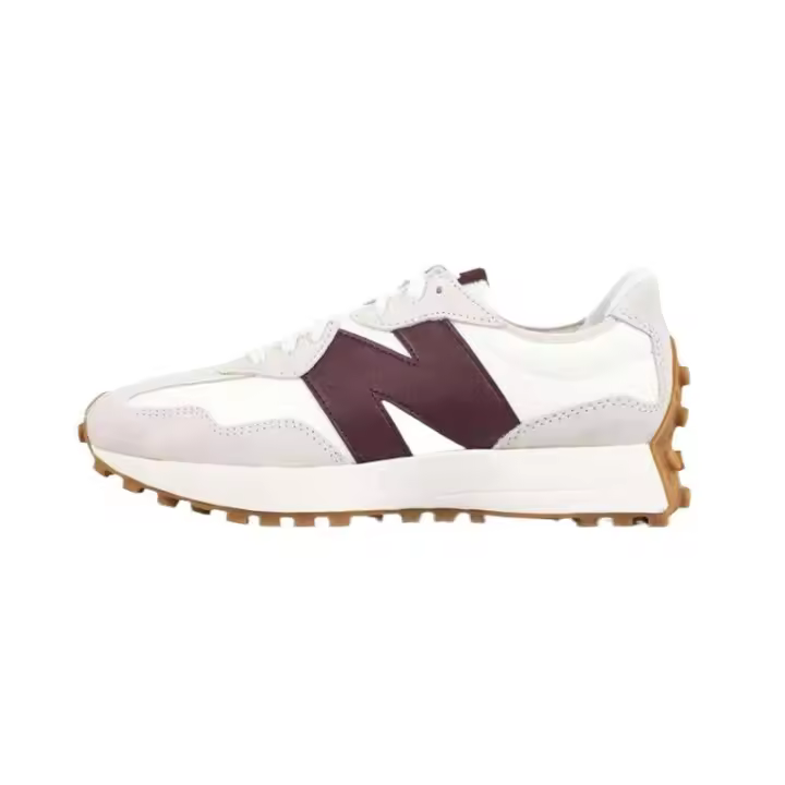 【Tienda insignia oficial】 NB 327 Zapatos deportivos informales para hombre y mujer apliques rojos blancos LETEN - 1