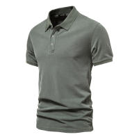 Verano nuevo estilo solapa deportes europeos y americanos camisa POLO de algodón puro moda casual para hombres camiseta de manga corta de color sólido - details 2