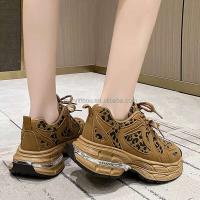 Dropshipping Logo patrón de leopardo nuevas zapatillas de deporte de moda plataforma gruesa zapatos de diseñador de estilo informal para caminar - details 6