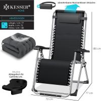 Tumbona Plegable y Resistente |   Silla de Jardín, Capacidad de 200 kg, Acolchado Ergonómico Extra Ancho, Respaldo Ajustable, Almohada para el Cuello y Portavasos - details 2