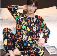 Conjunto de Pijama para Hombres Primavera-Otoño 2 Piezas Suaves de Manga Larga Ropa de Casa Casual - details 8