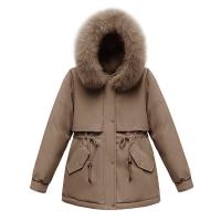 Parka cálida de invierno, abrigo de algodón polar con capucha de piel y bolsillos para clima frío al aire libre - details 0