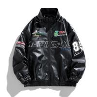 Primavera y otoño nueva ropa de motocicleta para hombres marca de moda chaqueta de cuero PU chaqueta fina moda abrigo bordado - details 14