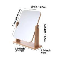 Espejo de Vidrio con Soporte de Madera Natural Rotativo de 360 Grados, Lente de Magnificación Portátil para Tu Baño - details 3