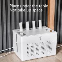 Caja de almacenamiento para enrutador Wifi de doble capa, organizador de cables para enchufe de escritorio, decodificador, artículo, caja de acabado oculta - details 4