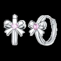 Anillos de pavimentación brillantes de circonita 2025 con lazo de plata pura Original, pendientes para mujer, regalos de joyería de aniversario - details 6