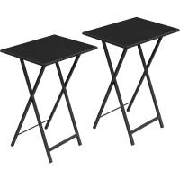 Mesa Auxiliar Plegable de 2, Mesa Lateral para Sofá, Escritorio Pequeño para Portátil, Mesa de TV Plegable pequeña, Estructura de Almacenamiento Fácil, Marrón Rústico y Negro EBF25BZ01 - details 18