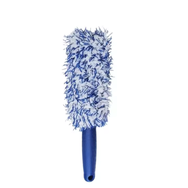Cepillo de limpieza de llanta de coche, herramienta de lavado de cubo de rueda de coche, cuidado de detalles de coche, cepillo de eliminación de polvo, felpa portátil - 1