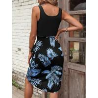 Vestido midi de verano estampado para vacaciones en la playa para mujer - details 2