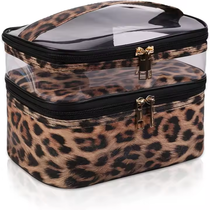 Bolsa de Cosméticos de Doble Capa Bolsa de Maquillaje Portátil Impermeable Plegable - 1