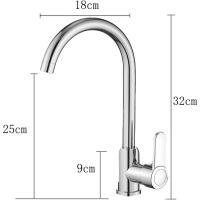 Grifo de cocina plateado, latón cromado, monomando para fregadero de cocina, conector universal, caño giratorio de 3601/2 - details 1