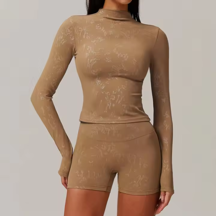 Ropa deportiva de manga larga para yoga, transpirable, que absorbe la humedad, ropa de entrenamiento de gimnasio, sujetador de yoga - 1