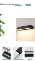 Candelabros LED de pared para porche Exterior, accesorios de luz de pared Exterior de aluminio, lámpara impermeable IP65 para casa, Patio, puerta, garaje, decoración - details 1