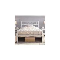 Cama Individual 90 x 190 cm con Espacio Almacenamiento Bajo Marco Metal Altura del Suelo 32 cm Blanco - details 12