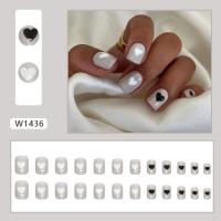 24Pcs Aurora Uñas Postizas Cortas Redondas Desmontables Para DIY Y Salón Uñas Postizas Press on Cubiertas Completo En Francés - details 4