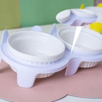 Colorful Cat Bowl Ceramic Cervical Protection Pet Feeding Bowl High Foot Diagonal Double Bowl Water Bowl For Drinking Feeding - details 1
