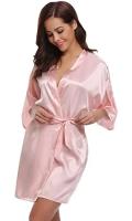 Bata de satén para mujer, lencería íntima, ropa de dormir sedosa, regalo de boda nupcial, bata de baño tipo kimono informal, camisón Sexy - details 12