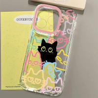 Funda Transparente Linda de Gato Negro para iPhone 16E 11 13 12 14 16 Pro Max 15 Plus XR X XS 7 8 Se 2022 Animal Suave TPU Cover - details 2