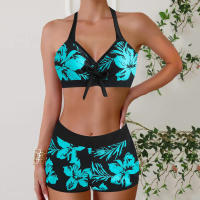 Nuevo traje de baño de dos piezas, bikini estampado de talla grande, traje de baño para mujer - details 12