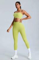 Conjunto de ejercicio de yoga sin costuras para mujer, ropa deportiva de entrenamiento portátil, gimnasio y fiesta, conjunto de 2 piezas - details 9