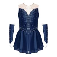 Niños artístico patinaje artístico danza con guantes brillantes Rhies m gimnasia leotardo vestido de tutú de ballet lírico - details 0