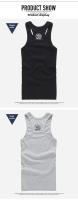Camiseta deportiva sin mangas para hombre, estilo de ropa de trabajo, chaleco deportivo adelgazante elástico para primavera y verano, ropa informal hecha en China - details 7