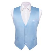 Chaleco de seda para hombre, 30 colores, liso, negro, azul, verde, rojo, Pik Gold Champain, chaleco ajustado de satén morado, Tops para hombre - details 68
