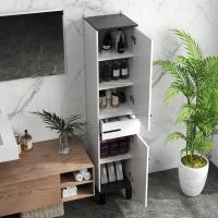 2 Puertas y Estantes Ajustable Auxiliar Morno Anti-vuelco 34x32x170 cm Blanco - details 6