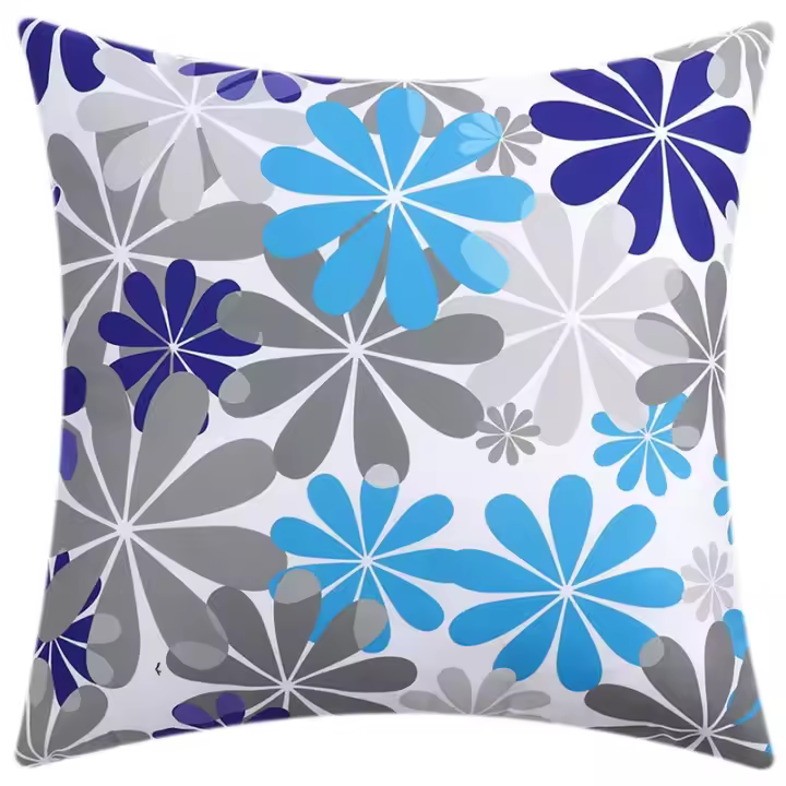 Funda de almohada nórdica con estampado de flores, cubierta de cojín de doble cara para sofá, sala de estar, oficina, 45cm, decoración del hogar - 1
