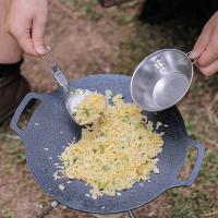 Cuchara de sopa plegable de acero inoxidable para acampar al aire libre, utensilios de cocina portátiles resistentes al desgaste, herramientas - details 3